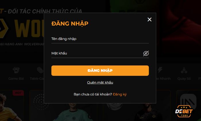 Các bước đăng nhập vào cổng game Debet chi tiết