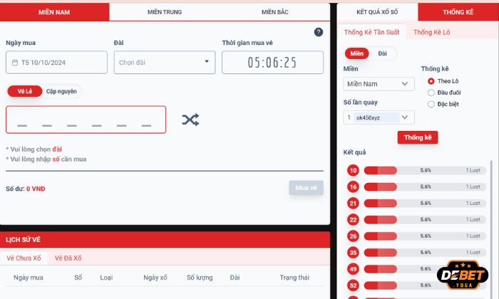 Dễ dàng mua xổ số truyền thống tại Debet chỉ với vài thao tác