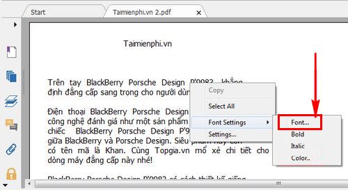cach thay doi co chu file pdf bang foxit reader 4