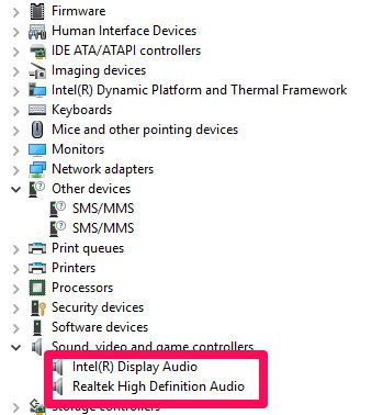 Trên mục Intel(R) Display Audio, bạn nhấp chuột phải và chọn properties