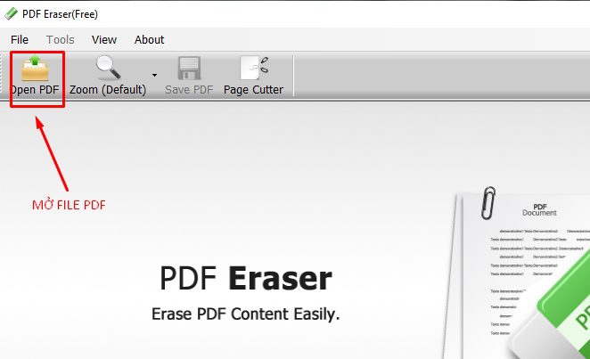 Xóa chữ trong file PDF bằng PDF Eraser